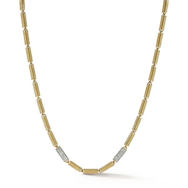 Seaman Schepps 18K Verona Chain with Double Pave Diamond Accent Bars